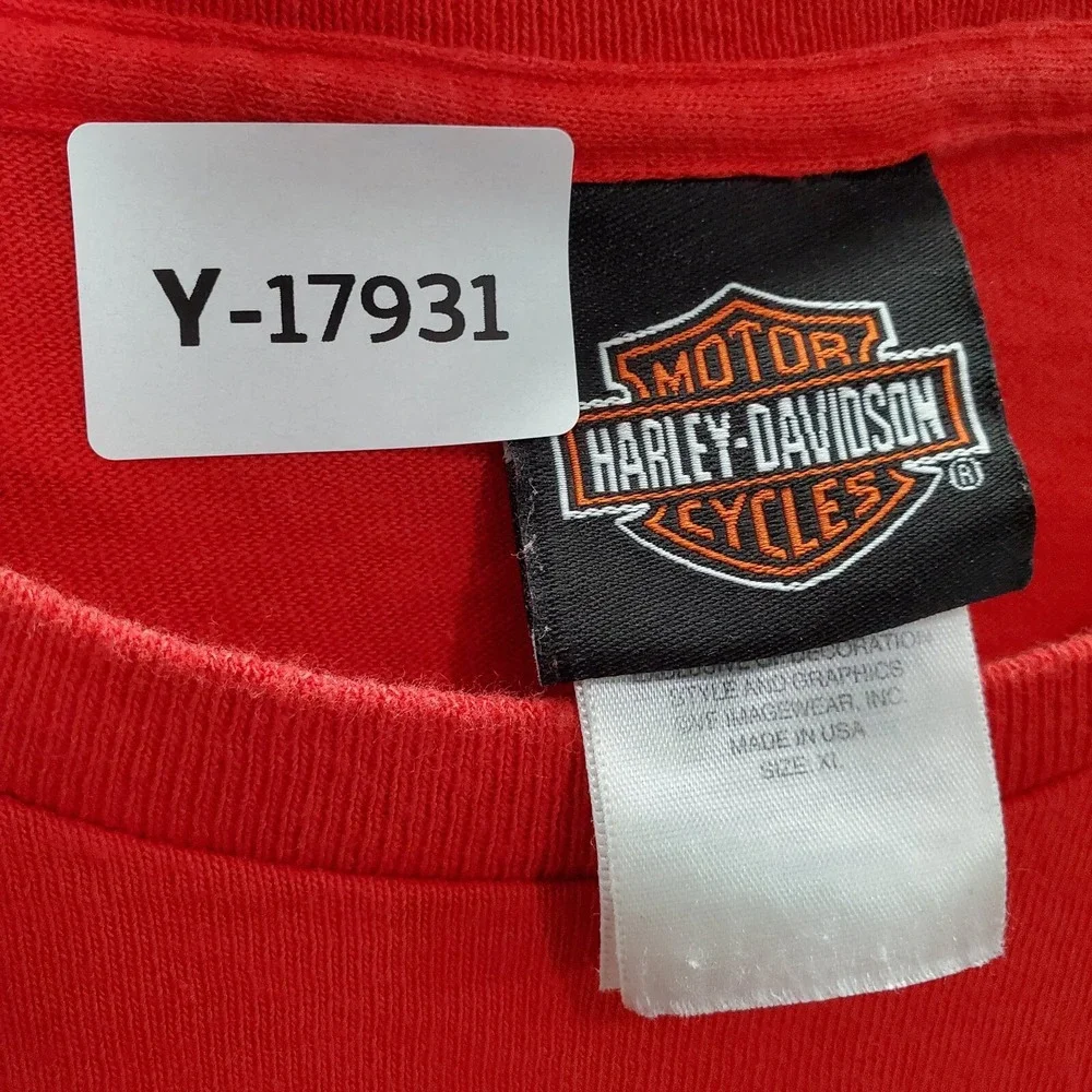 Harley Davidson Men Shirt XL‎ Red Los Angeles Anaheim Fullerton Ca 2014 Tee